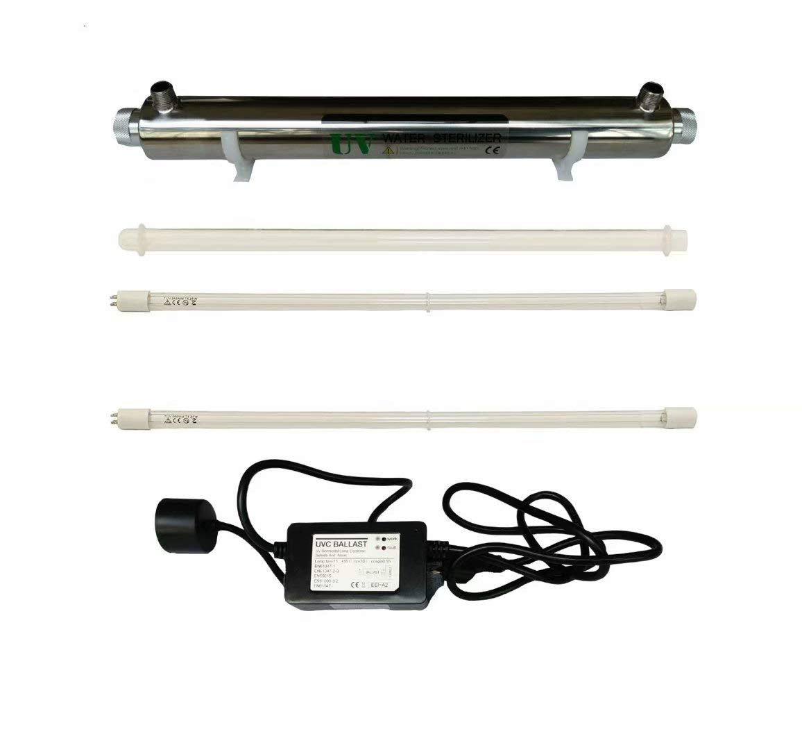 UV Waterzuiveraar – UV Waterfilter – UV Waterzuiveringssysteem – UV Sterilisator – Waterdesinfectiesysteem – Incl. Extra UV-Lamp – 6 GPM – 25 W