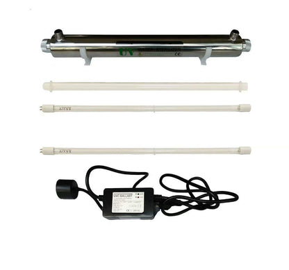 UV Waterzuiveraar – UV Waterfilter – UV Waterzuiveringssysteem – UV Sterilisator – Waterdesinfectiesysteem – Incl. Extra UV-Lamp – 6 GPM – 25 W
