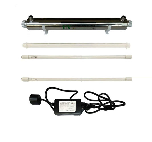 UV Waterzuiveraar – UV Waterfilter – UV Waterzuiveringssysteem – UV Sterilisator – Waterdesinfectiesysteem – Incl. Extra UV-Lamp – 6 GPM – 25 W