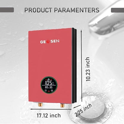 Verwarmingsupgrade – elektrisch water zonder sleuf 9 kw240 V, energiebesparing van warm water zonder autopool – op aanvraag instelbaar, digitaal display van het hele woonhuis (roze)