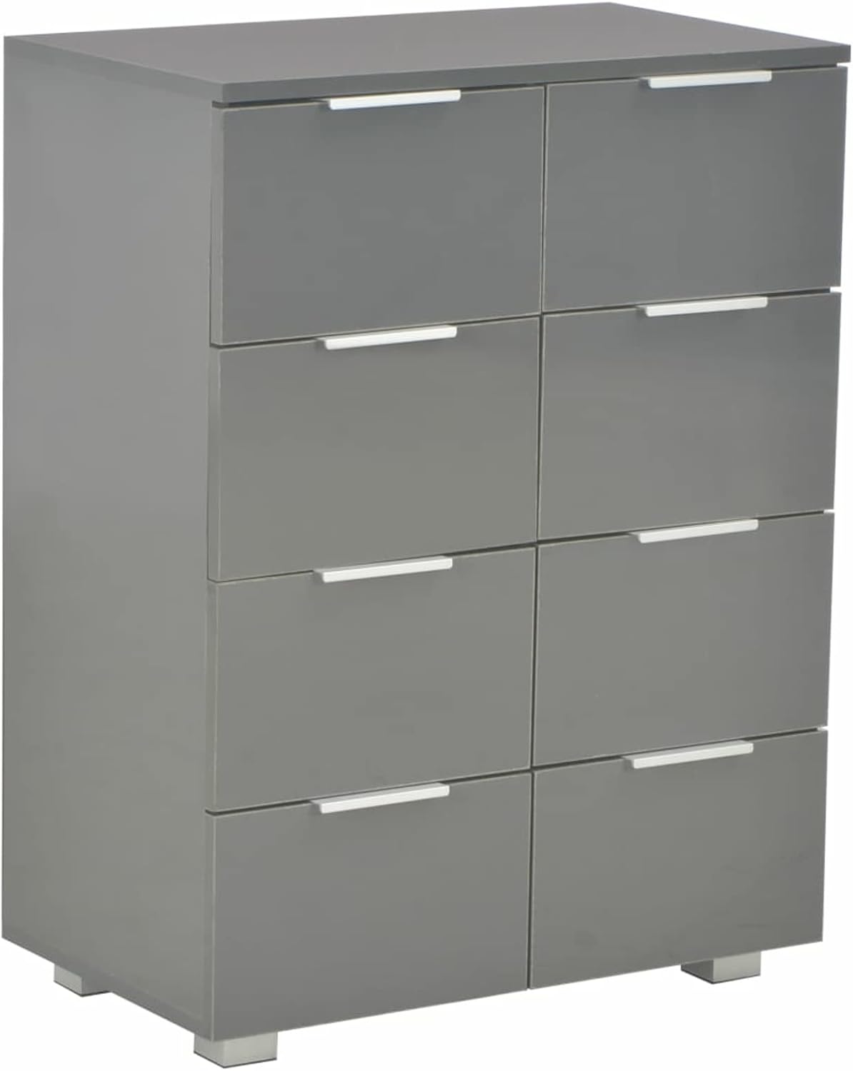 Sideboard Living Room Cabinets Living Room Angled Storage Cabinet Sideboard High Gloss Grey 60x35x80cm Wood Material - QUORE