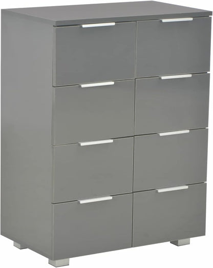 Sideboard Living Room Cabinets Living Room Angled Storage Cabinet Sideboard High Gloss Grey 60x35x80cm Wood Material - QUORE