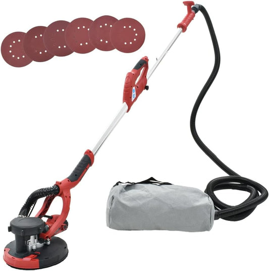 Wand- En Plafondsander – Wallschuurmachine – Plafondschaaf – Schuurmachine Muur – Schrotschuurder – Zelfzuigende Stofafzuiging – Verstelbare Snelheid 800-1750 RPM