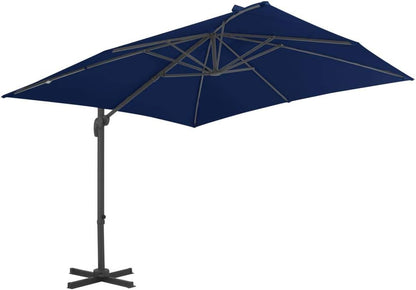 vidaXL Zweefparasol met aluminium paal 3x3 m azuurblauw