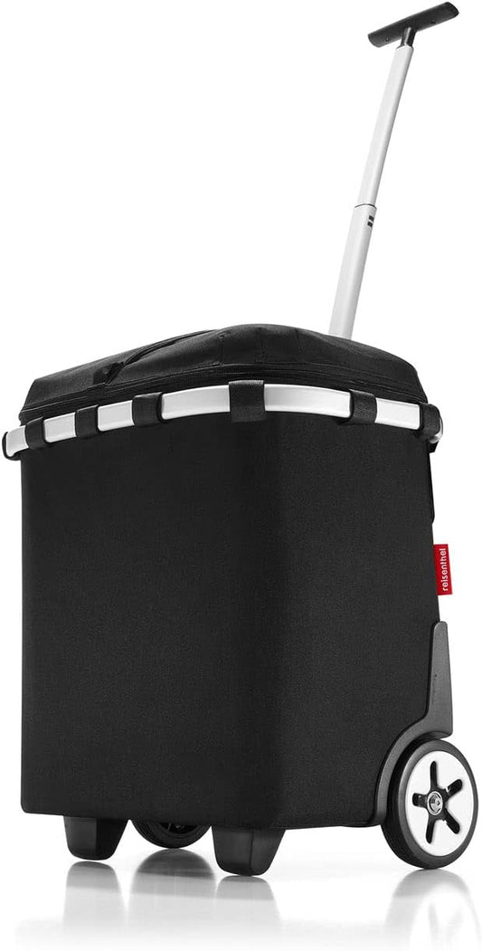 reisenthel Carrycruiser iso in zwart – draagbare en afsluitbare boodschappentrolley met koelfunctie, stevig aluminium frame, schouderriem en uitneembare mesh-binnenzak