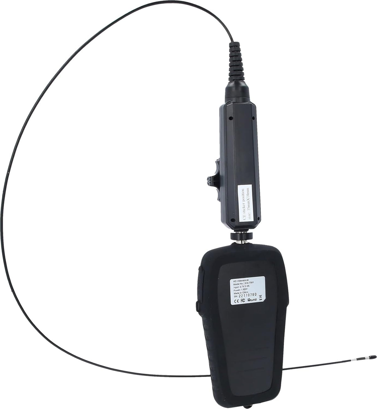 KS Tools 550.7550 HD-videoscoopset met Ø 3,9 mm 180° en 0° HD frontcamera-sonde, flexibele pvc-hoes, 3-delig