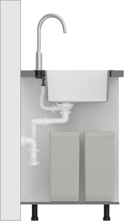 Quadron spoelbak roestvrij stalen spoelbak | afmeting 55 x 48 cm kleur: pvc goud | spoelbak Russel 110 enkele wastafel keukenspoelbak met stalen kamer roestvrij stalen spoelbak | met sifon en