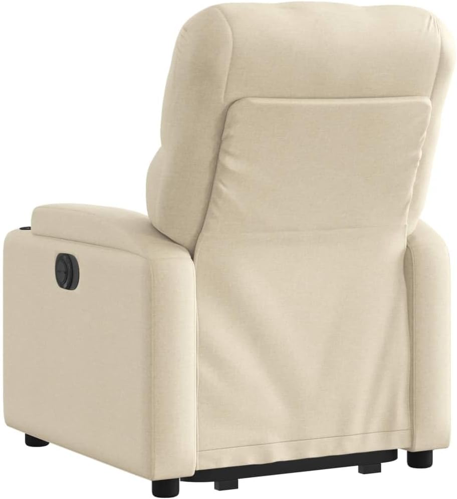 Model 3204719 Fauteuil met rugleuning, kantelbaar, crèmekleurig, van stof, meubelstuk voor woonkamer, fauteuil, relaxstoel, slaapkamerstoel, model 3204719 - QUORE