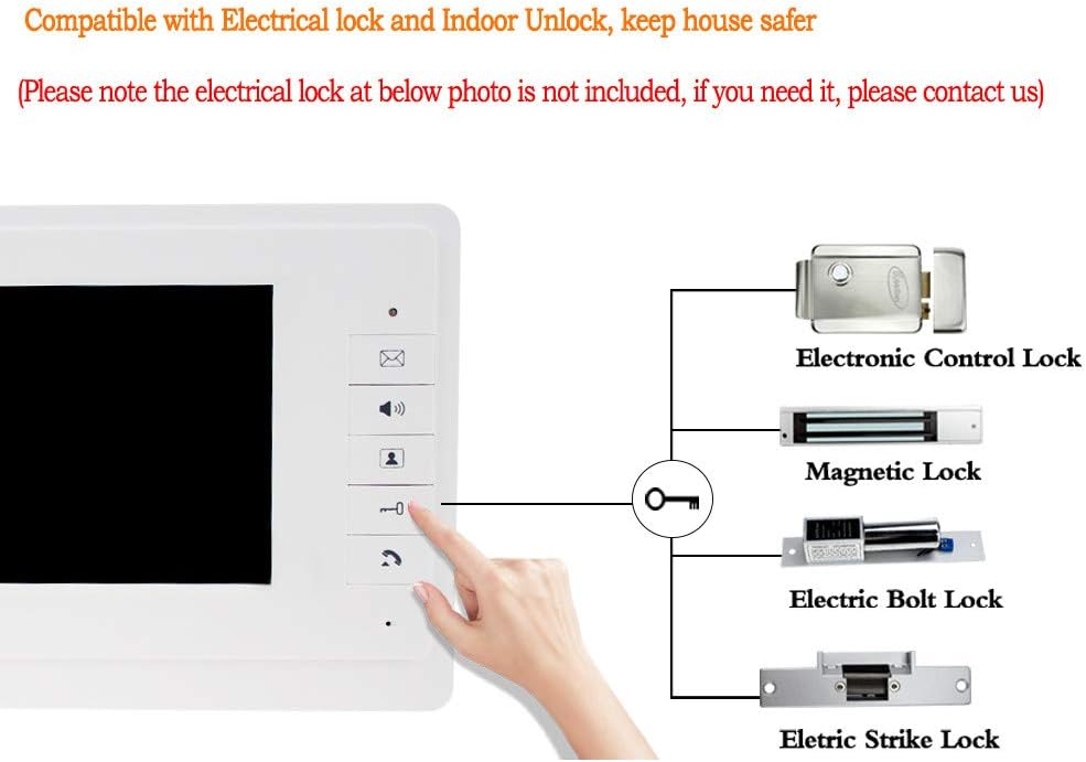7 inch video-deurintercomsysteem, kleur bekabeld, infrarood deursysteem, nachtzichtcamera + binnenmonitor voor 2/3 woningen (3 monitoren)