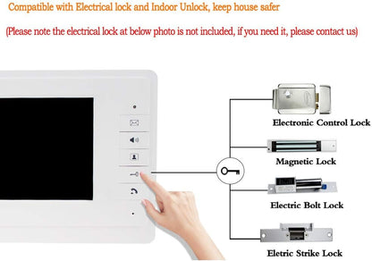 7 inch video-deurintercomsysteem, kleur bekabeld, infrarood deursysteem, nachtzichtcamera + binnenmonitor voor 2/3 woningen (3 monitoren)