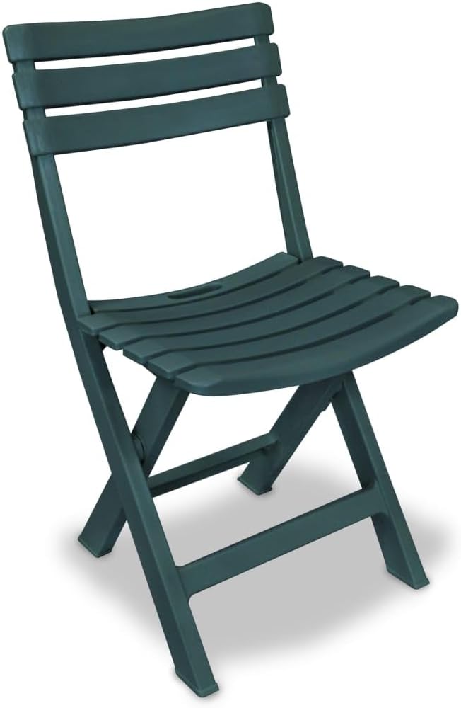 3-Piece Bistro Set Foldable Plastic Green Garden Furniture Set Bistro Set with Chairs and Table Balcony Furniture Set Outdoor Furniture Set for Patio, Garden, Balcony - QUORE