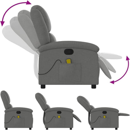 vidaXL Massage Chair Adjustable Fabric Dark Grey, Chair Armchair, Armchair, Armchair, Armchair, Chair, TV Chair, TV Chair, TV Chair, TV Recliner - QUORE