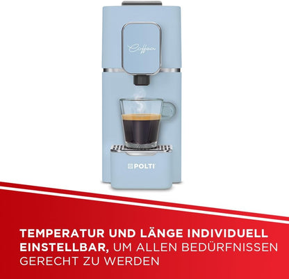 Polti Coffea S15LB Espressomachine compatibel met E.S.E-pads, 44 mm, tank 0,85 l, pompdruk 19 bar, kleur lichtblauw