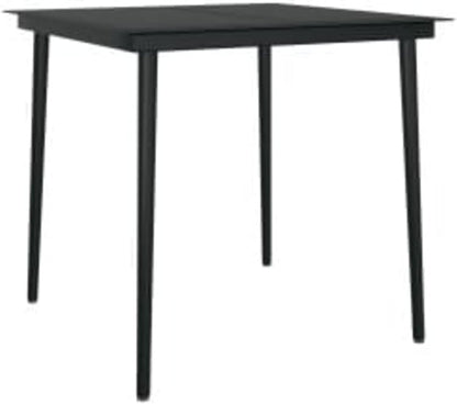 Gecheer Tuinmeubelset, 3-delig, met zwarte kussens, tafel en stoelen, terrasmeubels, type 5 - QUORE