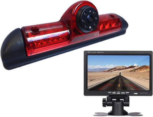 Achteruitrijcamera transportster + 7 inch TFT LCD-scherm auto monitor in 3e remlicht remlicht geschikt voor Ducato X250/ Peugeot Boxter/Citroen Jumper