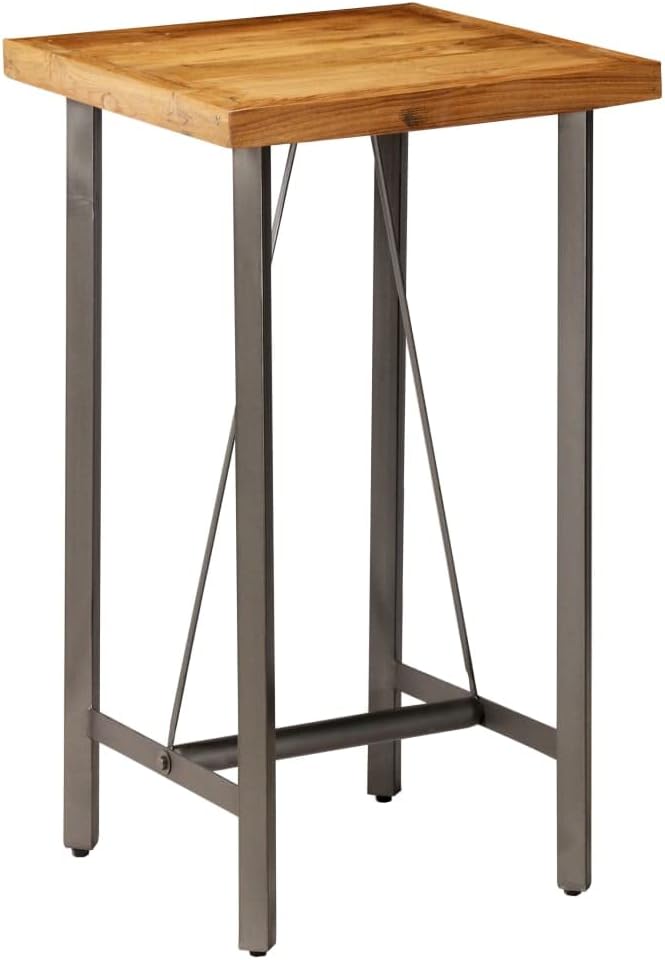vidaXL Teak Bar Table Solid Recycled Bar Tables Table Bar Table - QUORE
