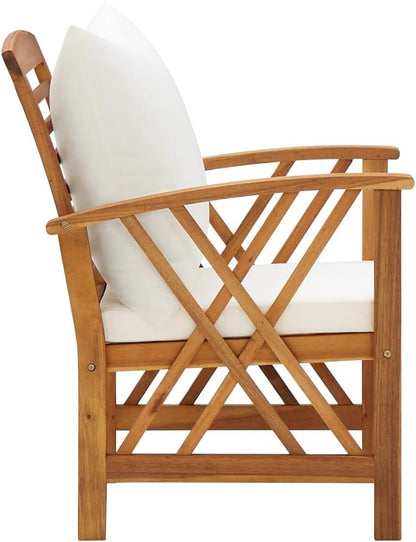 vidaXL Garden chairs 2 pcs with cushions solid acacia wood - QUORE