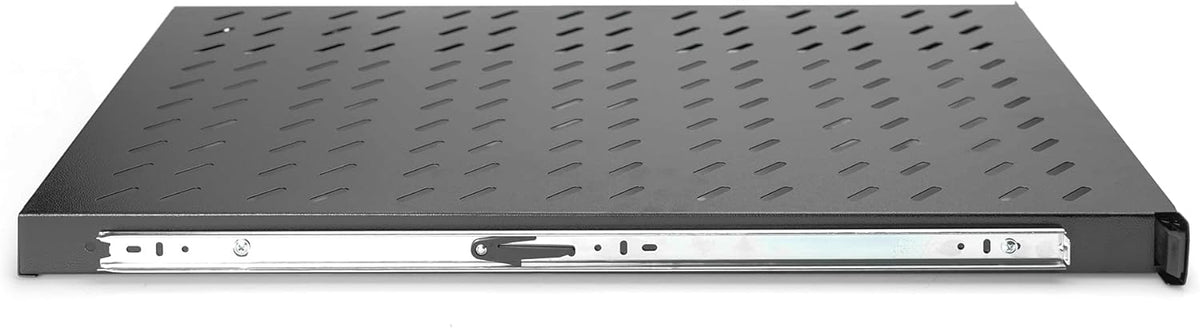 DIGITUS Uittrekbaar legbord - 19-inch - 1U - Voor- en achterbevestiging - Draagvermogen 65 kg - Voor netwerk- en serverkasten - Vanaf 1000 mm kastdiepte - Zwart