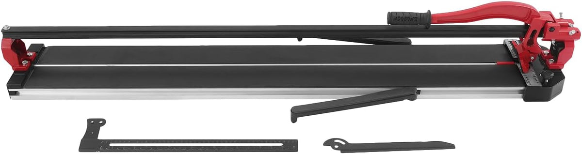OUKANING Manual Tile Cutter with Non-Slip for Precise Cuts up to 15 mm Thickness, Ball Bearing Sliding Head for Fast Grooves and Straight Cuts, for Ceramic, Porcelain (Red, 120 cm) - QUORE