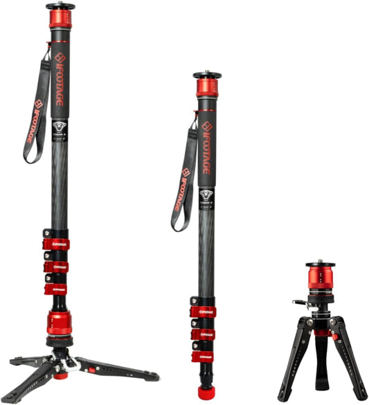 Monopod Met Standvoet – Eenpootstatief – Cameramonopod – Videostatief – Fotostatief – Koolstofvezel – 181 Cm En Draagvermogen 8 Kg