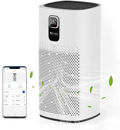 Luchtreiniger – Luchtzuiveraar – Air Purifier – Luchtfilter – HEPA Luchtreiniger – Wit – App-bediening – 99,97% Filtervermogen