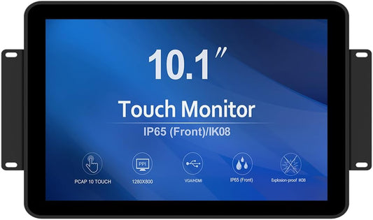 GreenTouch 10,1 inch 10 punten waterdichte industriële PCAP touchscreen LCD-monitor met open frame 1280 x 800 zwart