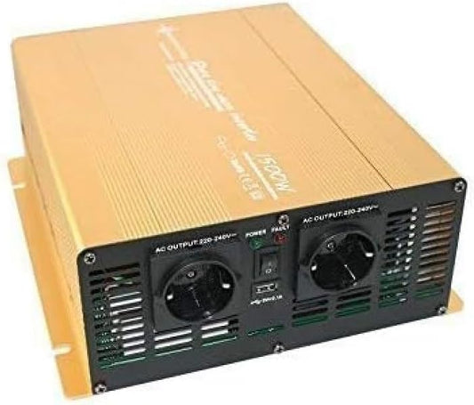 Spanningsomvormer 24V 1500 3000 Watt zuivere SINUS Power USB 2.1A Gold Edition LifePO4 / lithium, lood-, gel of AGM-batterij compatibel