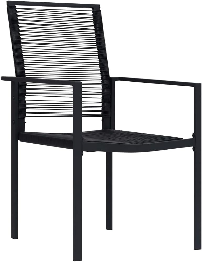 Garden Chairs Set of 4 PVC Rattan Black Balcony Chair Patio Chair Dining Chairs for Patio, Garden and Balcony - QUORE