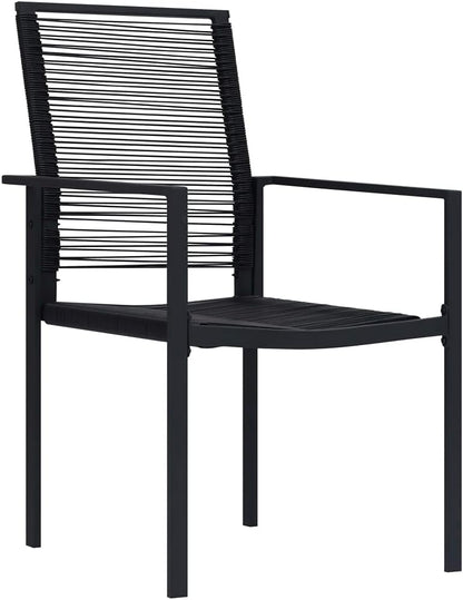 Garden Chairs Set of 4 PVC Rattan Black Balcony Chair Patio Chair Dining Chairs for Patio, Garden and Balcony - QUORE