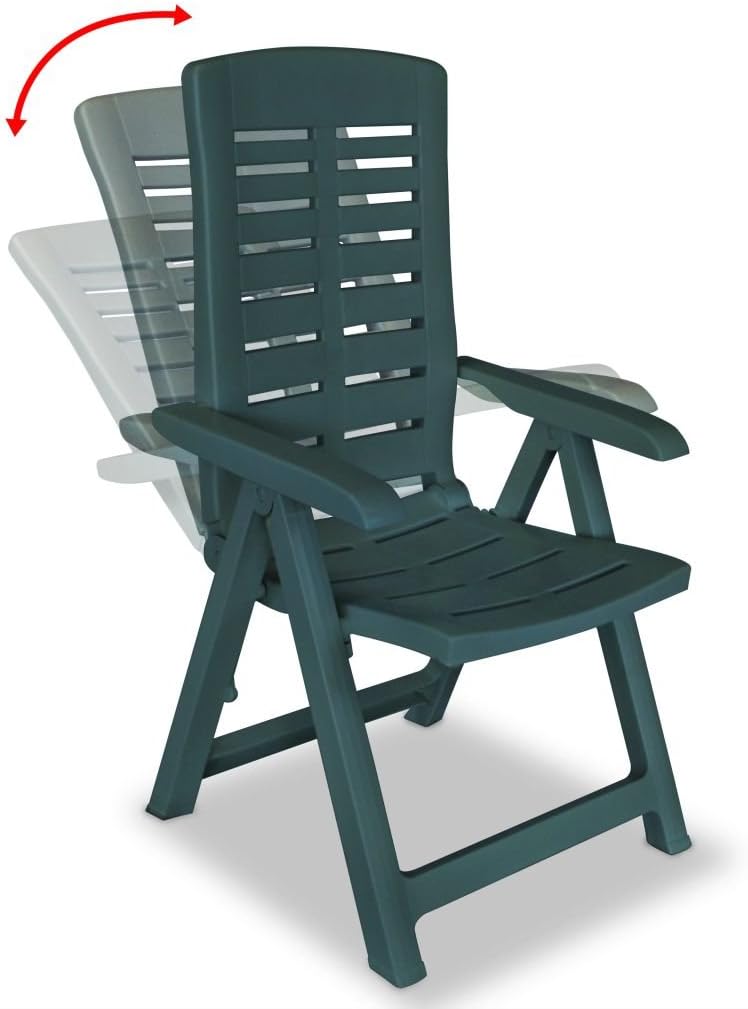 Festnight 4/6 Folding Chairs Outdoor Garden Patio Camping Chair 60 x 61 x 108 cm Plastic Green - QUORE