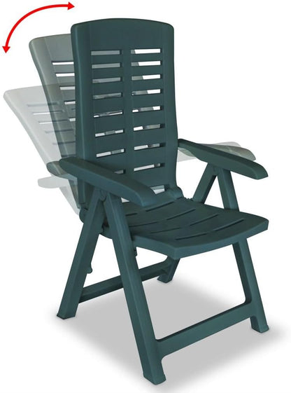 Festnight 4/6 Folding Chairs Outdoor Garden Patio Camping Chair 60 x 61 x 108 cm Plastic Green - QUORE