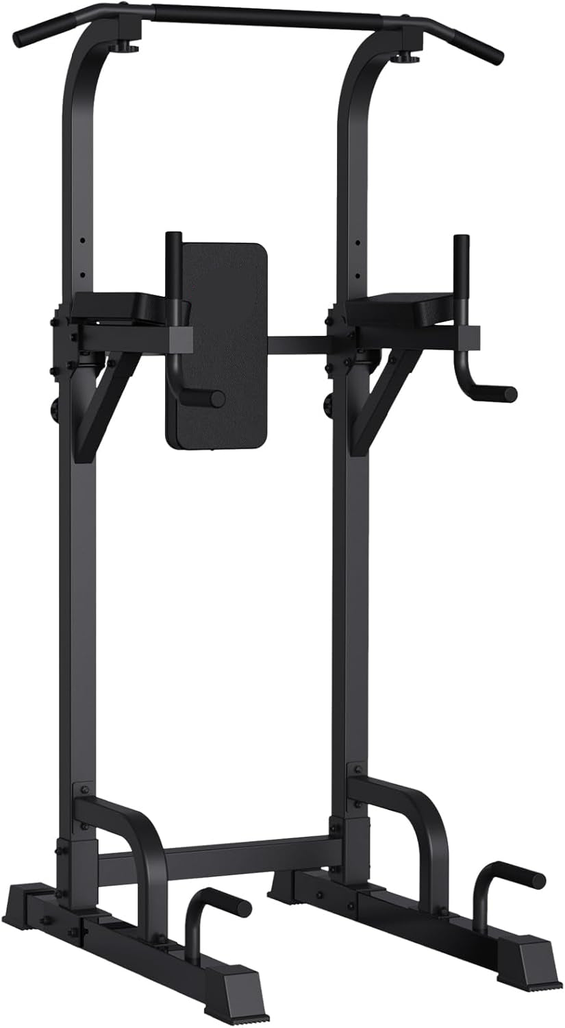 Pull Up Station - Dip Station - Dip Bars - Multifunctioneel - Instelbaar - Power Tower Fitness Station - Pull Up Bars - voor Huis - Gym -Krachttraining Apparatuur - 68.4 x 100 x  218 cm - Zwart