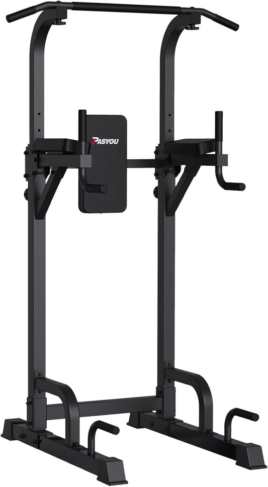 PASYOU Power Tower Pull Up Bar Stand 9 Levels Adjust Workout Dip Station for Home Gym Strength Training Equipment - QUORE
