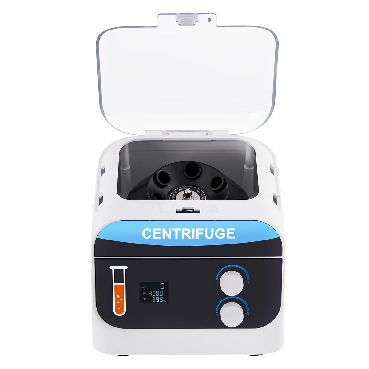 YUCHENGTECH Laboratoriumcentrifuge Tafelcentrifuge Digitale Lage Snelheid Centrifuge 6x20ml 4000 rpm 0-999 Min 1920xg voor Centrifugebuisjes van 5 ml/7 ml/10 ml, 28x26x21cm 5kg