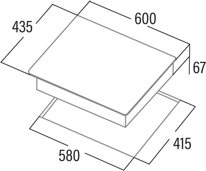 Keramische Kookplaat – Inductiekookplaat – Glaskeramische Kookplaat – Elektrische Kookplaat – Kookplaat Zwart – 3 High Light Zones – 9 Vermogensniveaus – 5,7 kW Vermogen – 60 cm Breedte