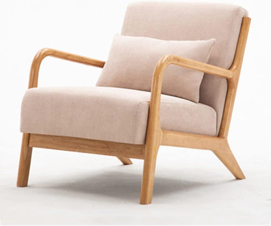Armchair Chair,Armchair Accent Sofa Chairs Wooden Modern Lounge Armchair,Elegant Upholstered Lounge Chair For Living Room,Bedroom,Linen Fabric Padded Reading Chair Side Chair