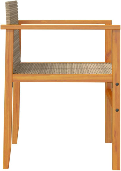 Tuinstoelen – Balkonstoelen – Tuinmeubilair – Terrasstoelen – Buitenstoelen – Set 2 Beige – Duurzaam PE-Rotan – Robuuste Stalen Frame