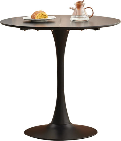 GrandCA HOME 80 cm, modern, ronde eettafel, geschikt voor 2-4 personen, keuken, woonkamer, eetkamer, zwart