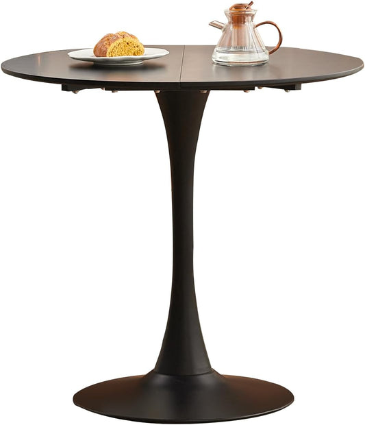 GrandCA HOME 80 cm, modern, ronde eettafel, geschikt voor 2-4 personen, keuken, woonkamer, eetkamer, zwart
