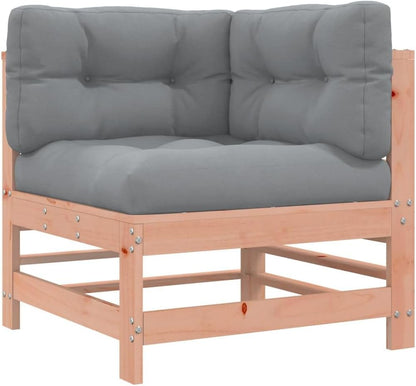 Hoeklounge – Hoekbank – Loungeset – Tuinbank – Buitenbank – Massief Douglas Hout – Weerbestendig Met Grijze Oxford Kussens