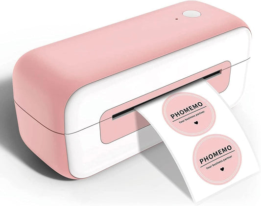Phomemo PM246S labelprinter, DHL thermische printer voor Mac/PC, verzendlabelprinter, zelfklevende labelprinter, voor Amazon, Etsy, Shopify, Royal Mail, DHL, FedEx-roze