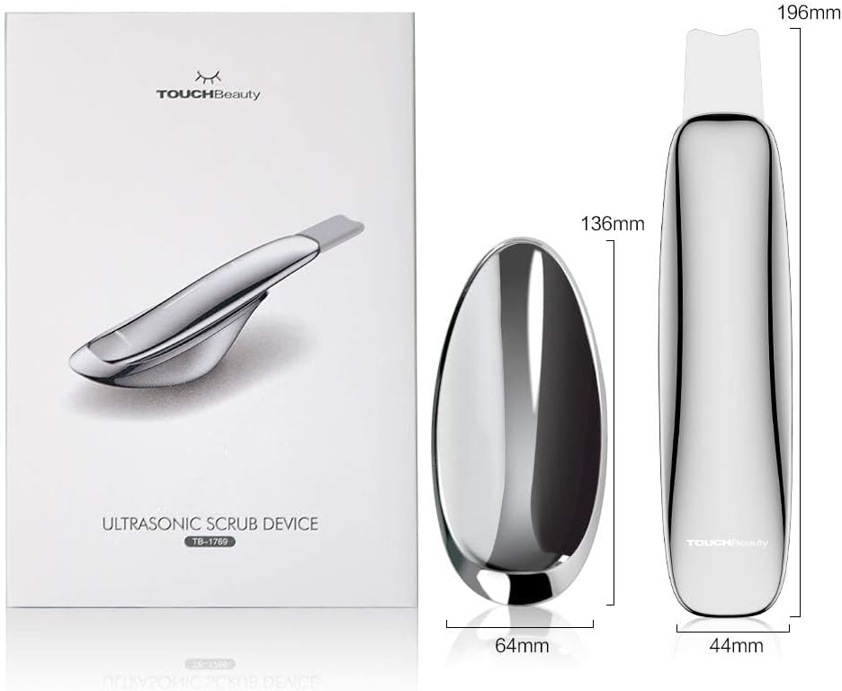Ultrasone scrubber voor het gezicht – Gezichtsscrubber – Huidspatel – Gezichtsreiniger – Mee-eter Verwijderaar – Zilverkleurig – 26.000 Trillingen Per Seconde – Draadloos Opladen