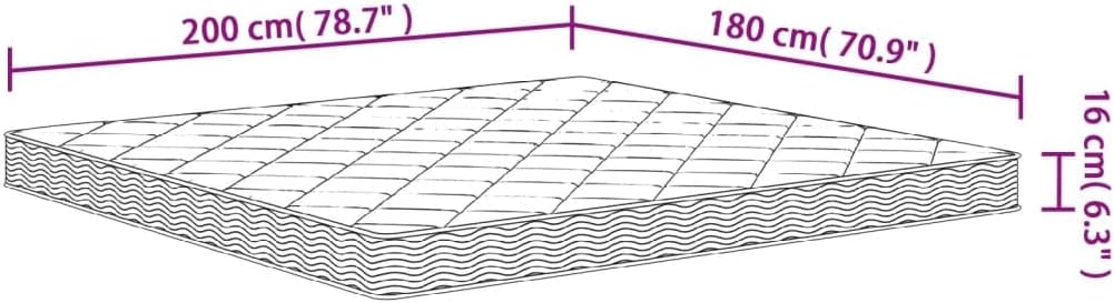 vidaXL Schuimmatras middelzacht 180x200 cm, tweepersoonsmatras, tweepersoons matras, matras schuimrubber, foam matras, matras schuim