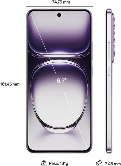 OPPO Reno12 Pro 5G Smartphone met IA, 24 GB (12 GB + 12 GB + 512 GB, 3D-AMOLED-display, 17,9 cm (6,7 inch), camera 50 + 8 + 50 MP, Android, 4K-video, batterij 5000 mAh, snel opladen 80 W, Nebula Black