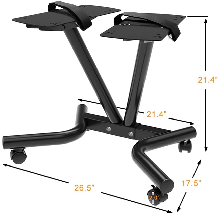 Ativafit Adjustable Dumbbell Stand Fitness Dial Dumbbell Rack with Adjustable Strap for Home Gym Set - QUORE