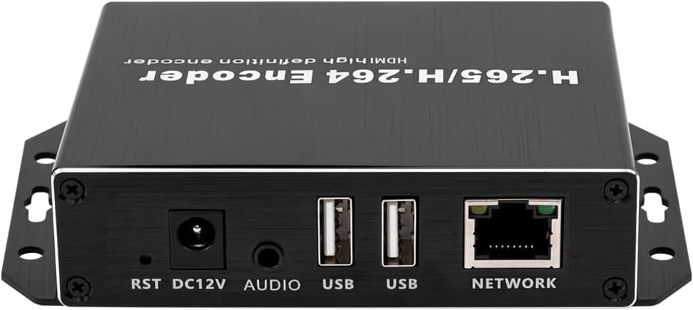 EXVIST H.265 1080P PoE HDMI Video Encoder/Decoder, Dual USB2.0 voor webcamera, video-decoder voor IP-camera, Compatible with ONV/HK, live-uitzending voor YouTube, Facebook, Wowza, Twitch