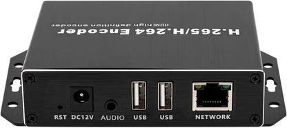 EXVIST H.265 1080P PoE HDMI Video Encoder/Decoder, Dual USB2.0 voor webcamera, video-decoder voor IP-camera, Compatible with ONV/HK, live-uitzending voor YouTube, Facebook, Wowza, Twitch