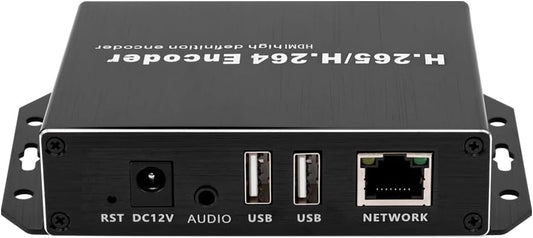 EXVIST H.265 1080P PoE HDMI Video Encoder/Decoder, Dual USB2.0 voor webcamera, video-decoder voor IP-camera, Compatible with ONV/HK, live-uitzending voor YouTube, Facebook, Wowza, Twitch