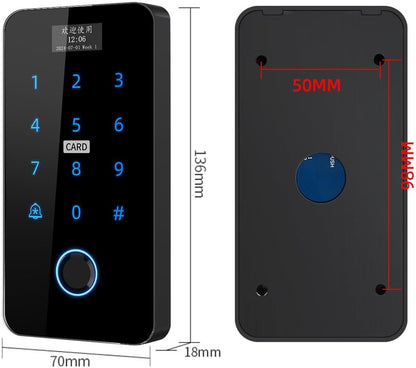 YAVIS Tuya WiFi Kit met Screen Vingerafdruk Access Controller IP68 Waterdichte Touch Keyboard RFID/IC Card Reader WG26/34180kg Elektrisch Magnetisch Slot, 3A Voeding, Deurbel, Knop