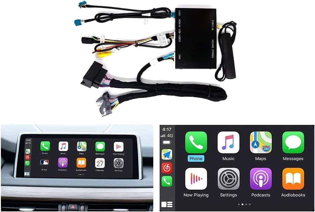 Ninetom Apple Carplay Draadloze adapter, decoder voor BMW NBT-systeem, X1, X3, X4, X5, X6-serie 2012-2016 jaar, ondersteunt draadloze Android Auto, Mirrorlink, GPS-navigatie, Siri, achteruitrijcamera